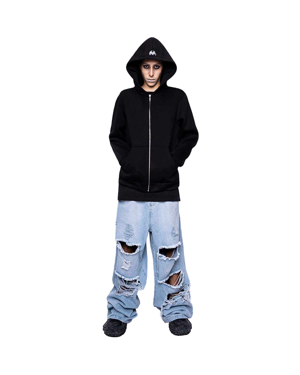 DISRUPTIVE ZIP-UP HOODIE